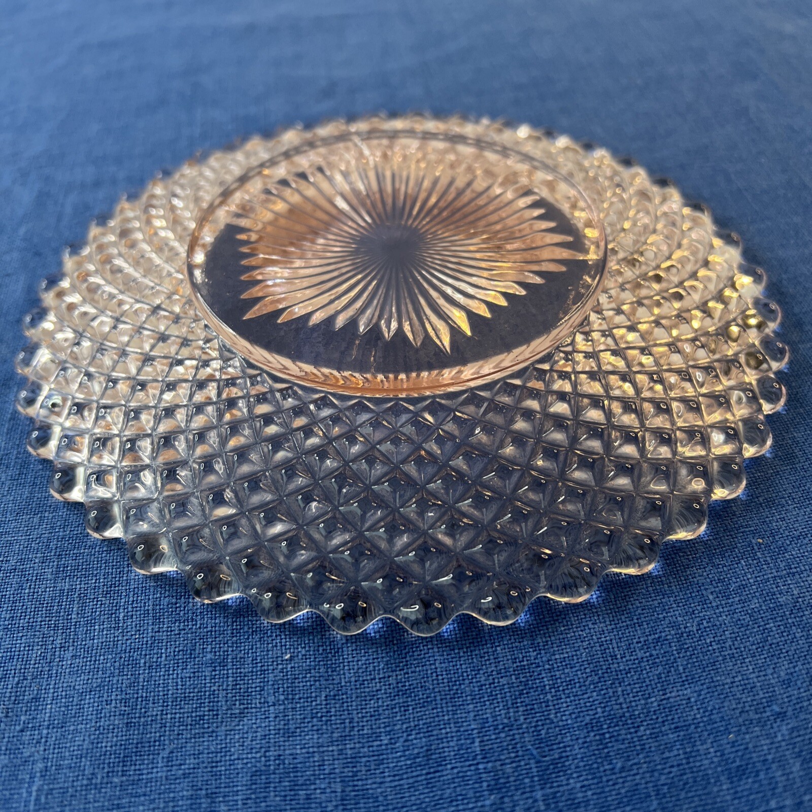 Westmoreland Dessert plate Depression Glass English Hobnail Pink 6.25 in