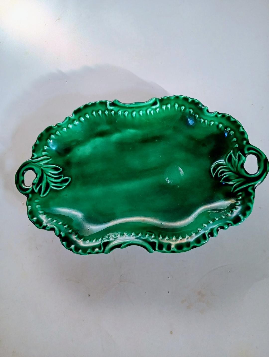Green Oval Dish unbranded