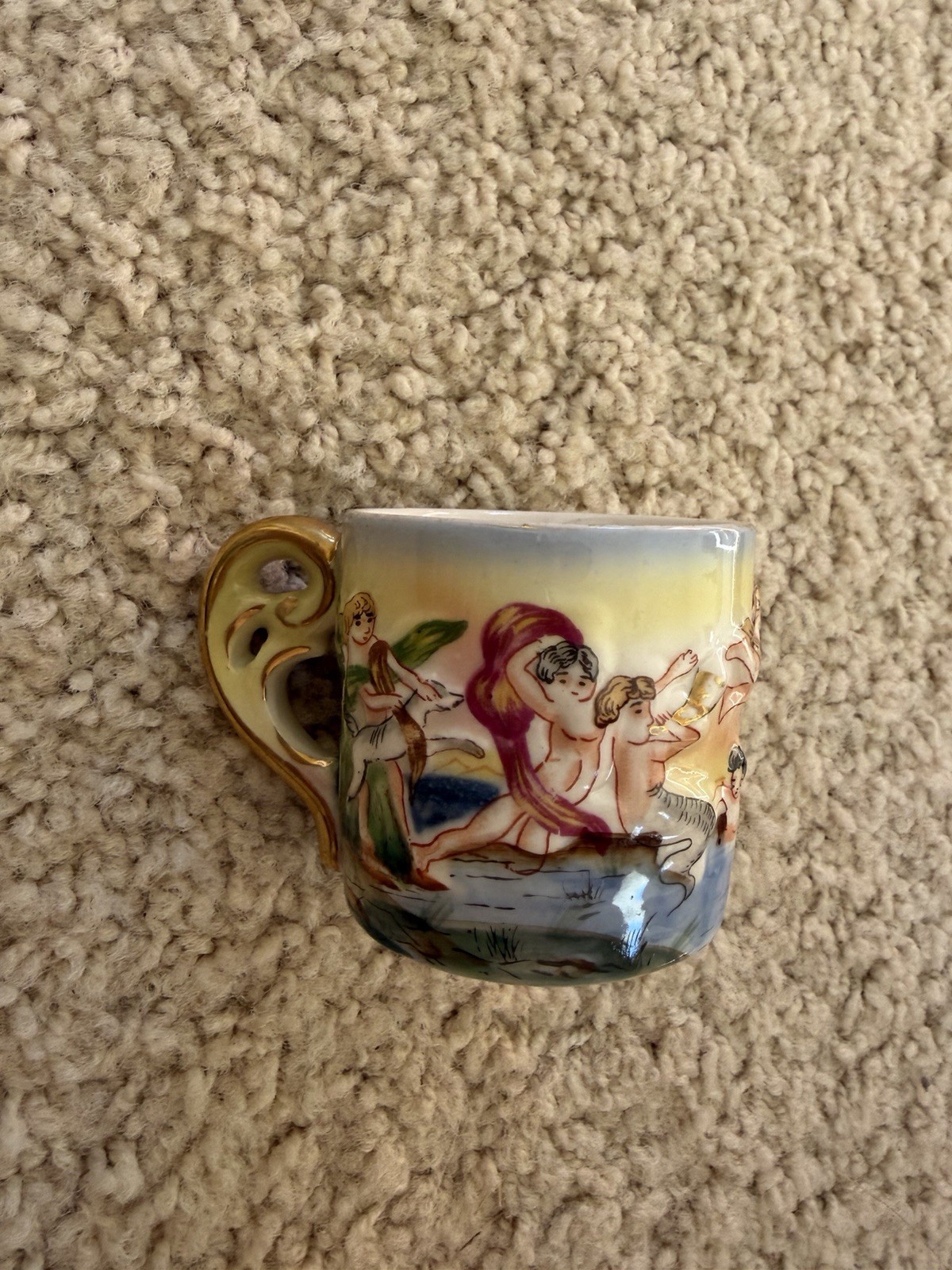 Demitasse Hand Painted Cup Marked Made In Occupied Japan
