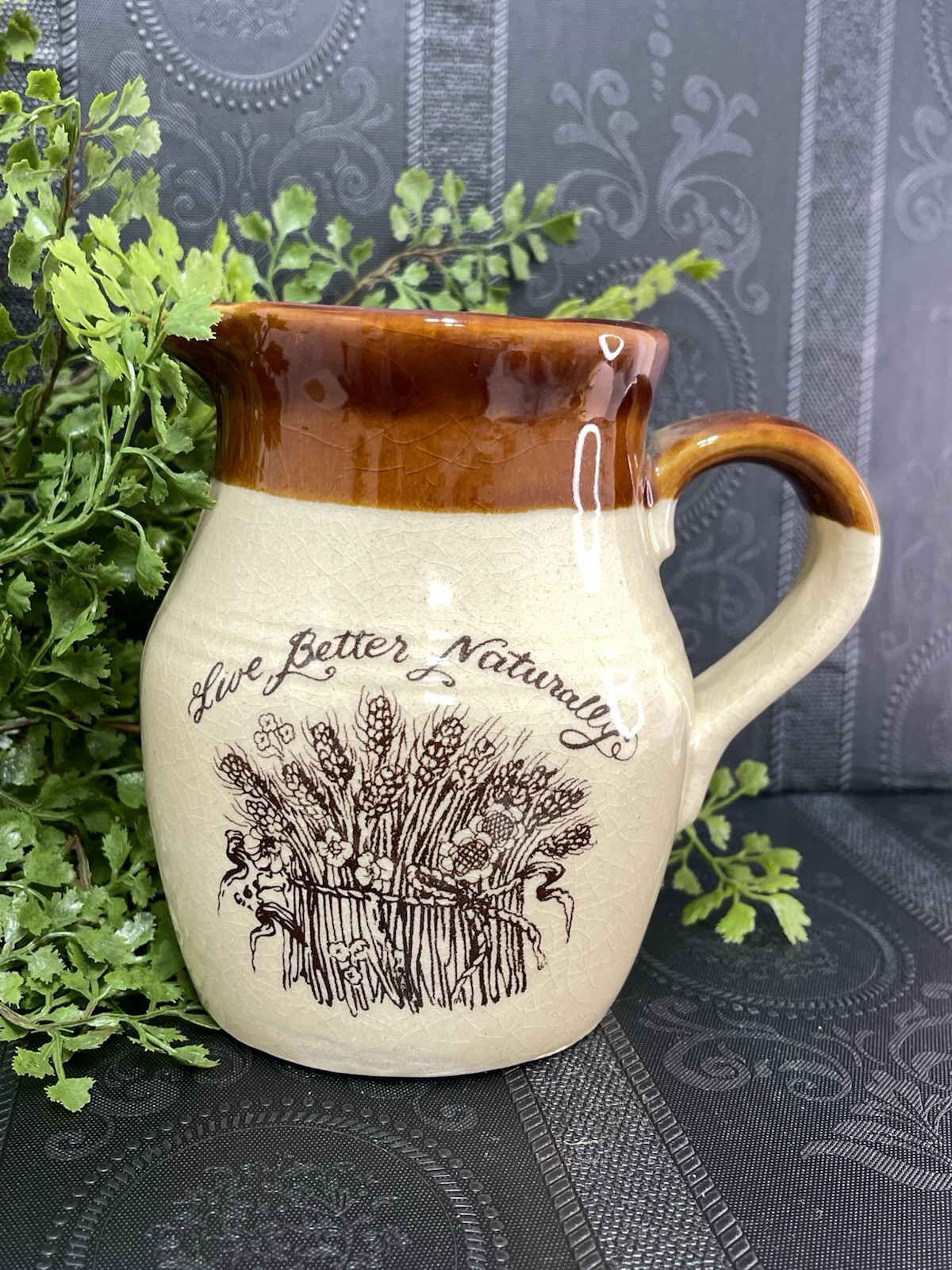 ENESCO 5 In Brown And Tan Crock Pitcher LIVE BETTER NATURALLY