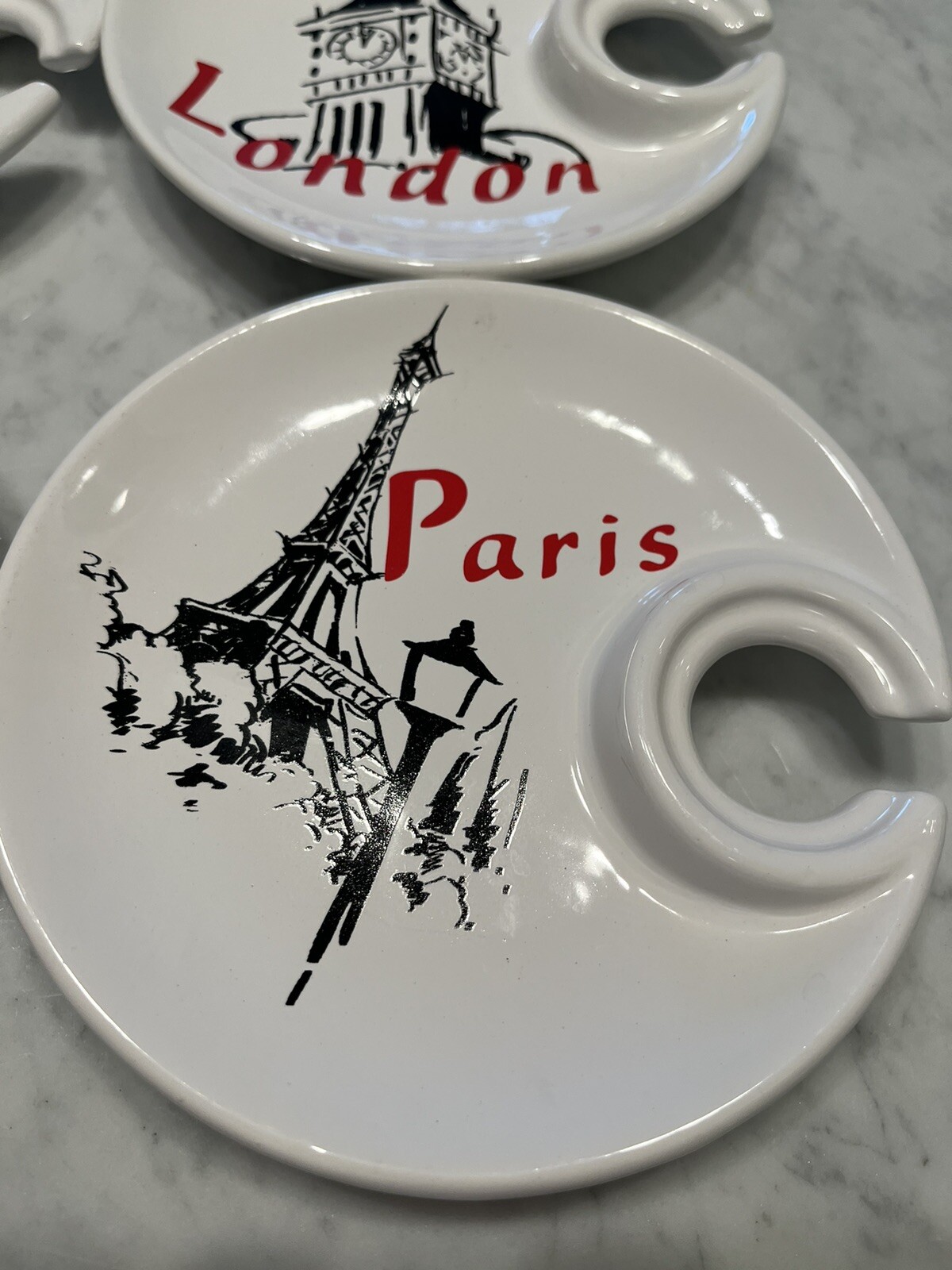 Set of 6 Double Nice Co., Ltd Hors D’oeuvres Wine Plates Nyc SF London
