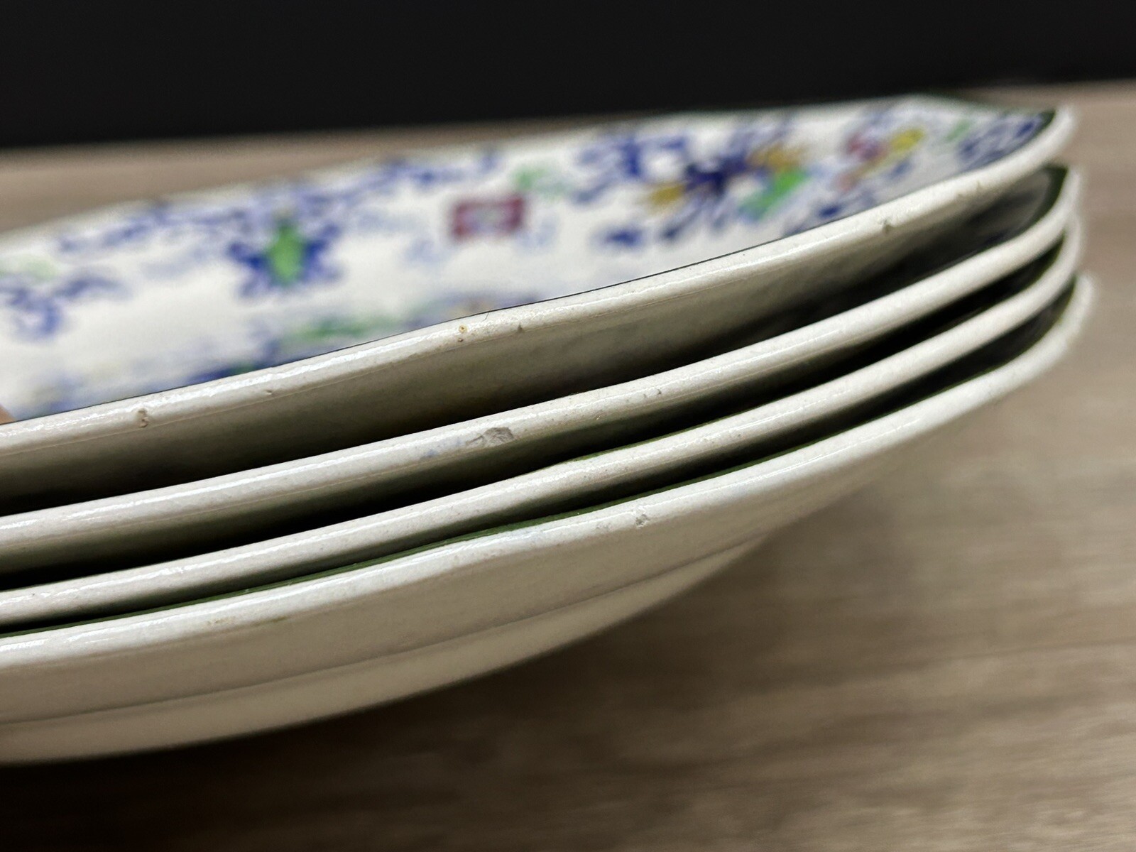 Vintage Doulton of Burslem Nankin Handpainted Dinner Plate Set Of 4 England