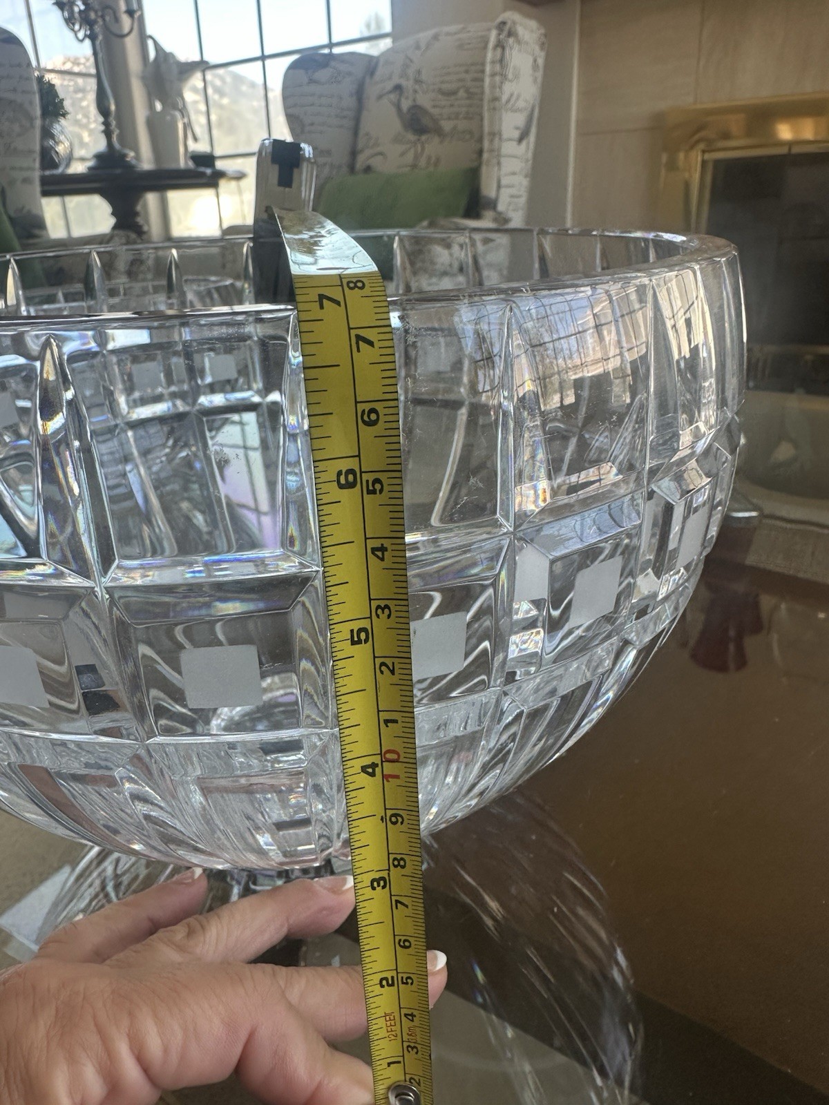 VTG Marquis by Waterford Quadrata Crystal Bowls Signed 3pc Centerpiece Poland