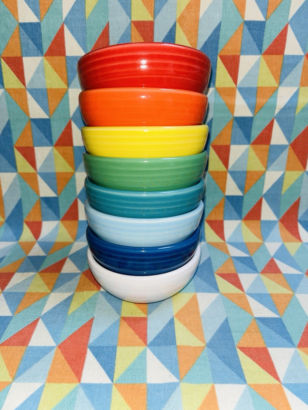 NEW FIESTA 8 Mini Pinch BOWLS Bright Rainbow Mixed color set 5oz FIESTAWARE