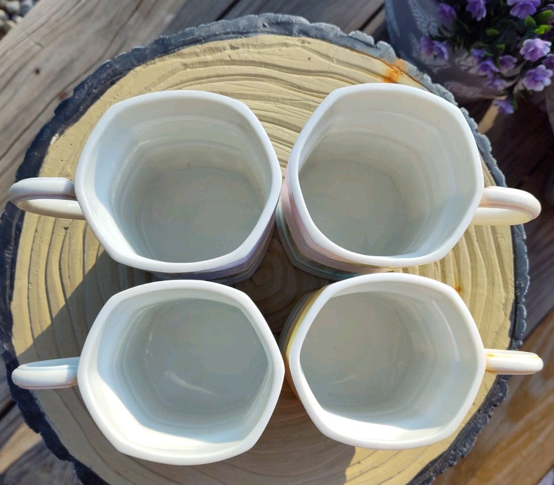 Set of 4 Lenox Village Coffee Mugs 1992