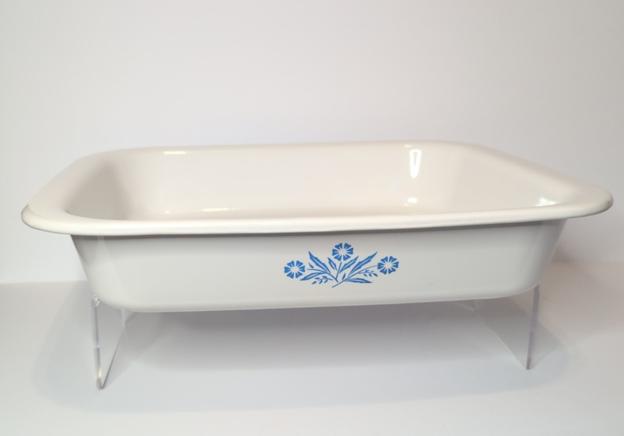VTG Corning Ware Blue Cornflower A 21 Baking Dish 12 1/4″ x 10 1/4″ x 2 1/4″ USA