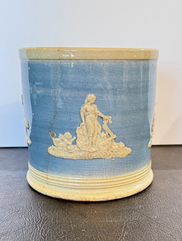Antique English Staffordshire sprigged mug/stein Early 1800s