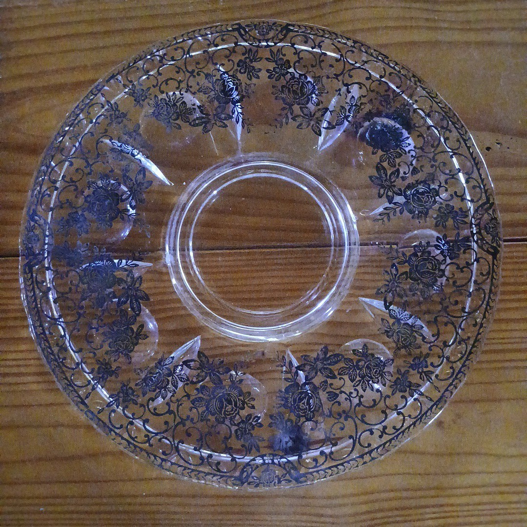 Anchor Hocking Savannah Floral Egg Plate/Serving Platter VTG 14″