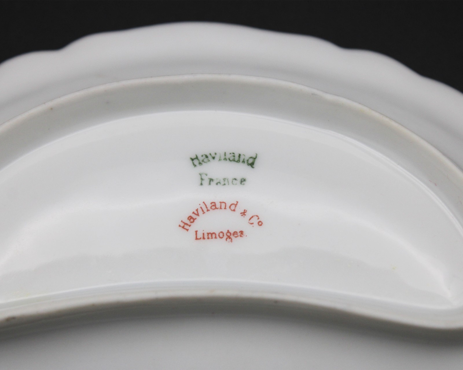 Haviland Limoges Princess Crescent Bone Dish, Antique Schleiger 57 Blank 8, 6″