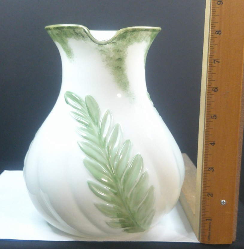 Single Leaf Swirl, Bonita Glass Co, Pitcher & Tumbler, EAPG, c1899, USA, ExCd