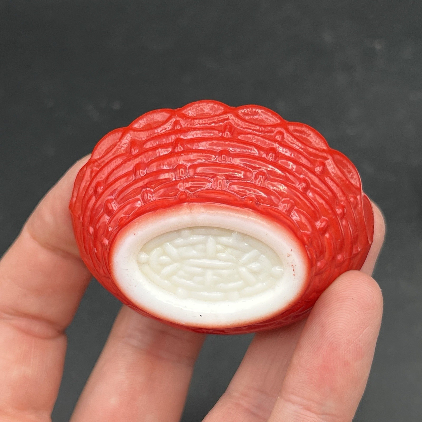 VTG Westmoreland Hen on Nest Covered Dish White Red Milk Glass Set Of 2