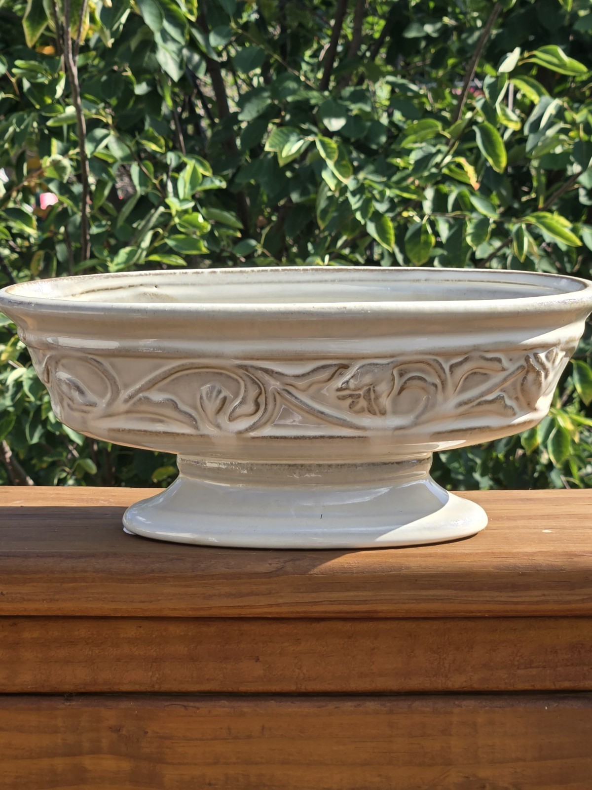 Classic Ceramic Footed Oval Console Bowl MCM