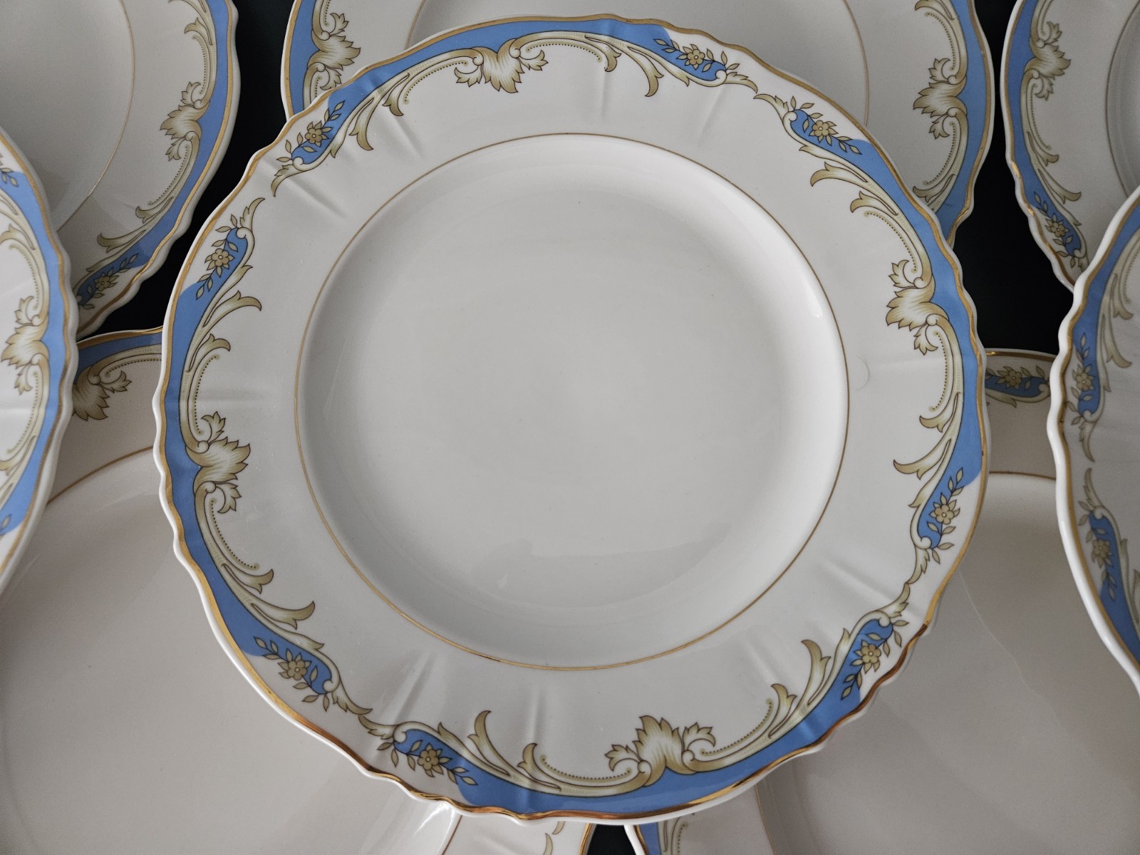 (12) 1962-1967 Syracuse Federal Shape China Carvel Dinner 10″ Plate Vtg 12 Pc