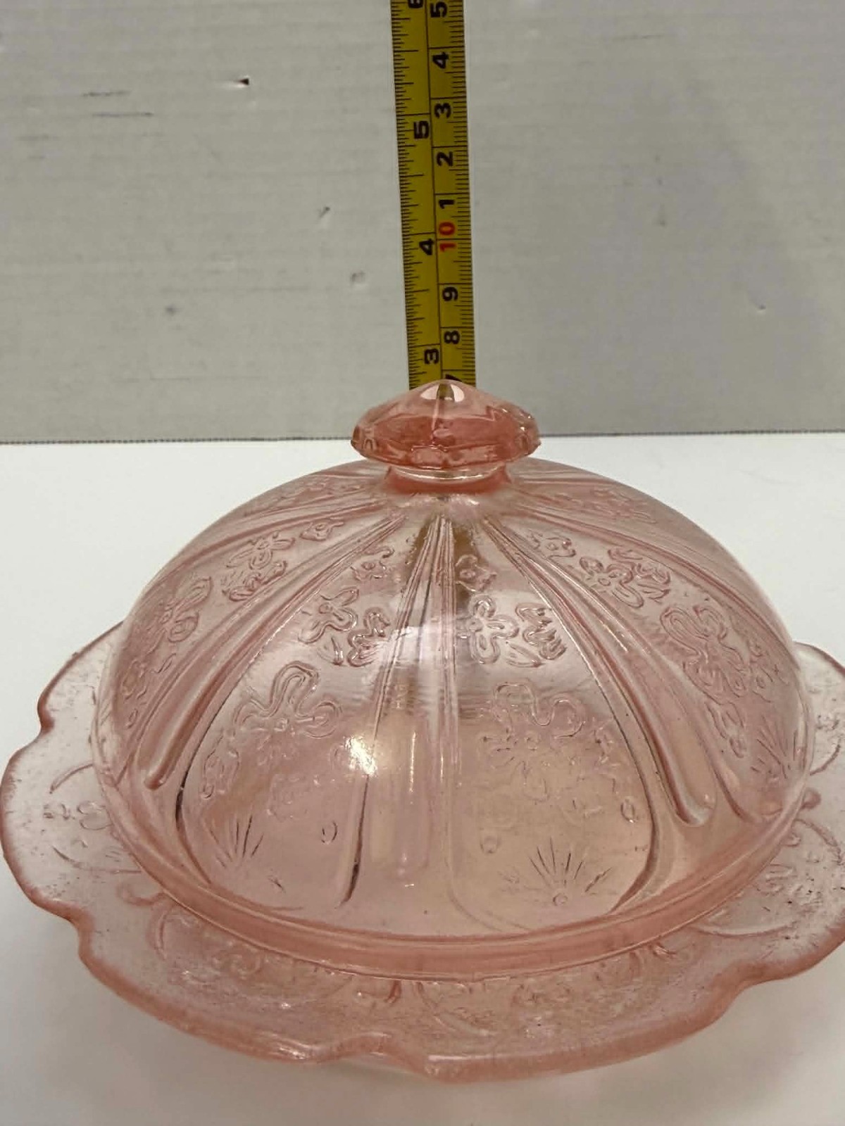 Jeannette CHERRY BLOSSOM PINK BUTTER DISH W/COVER VTG
