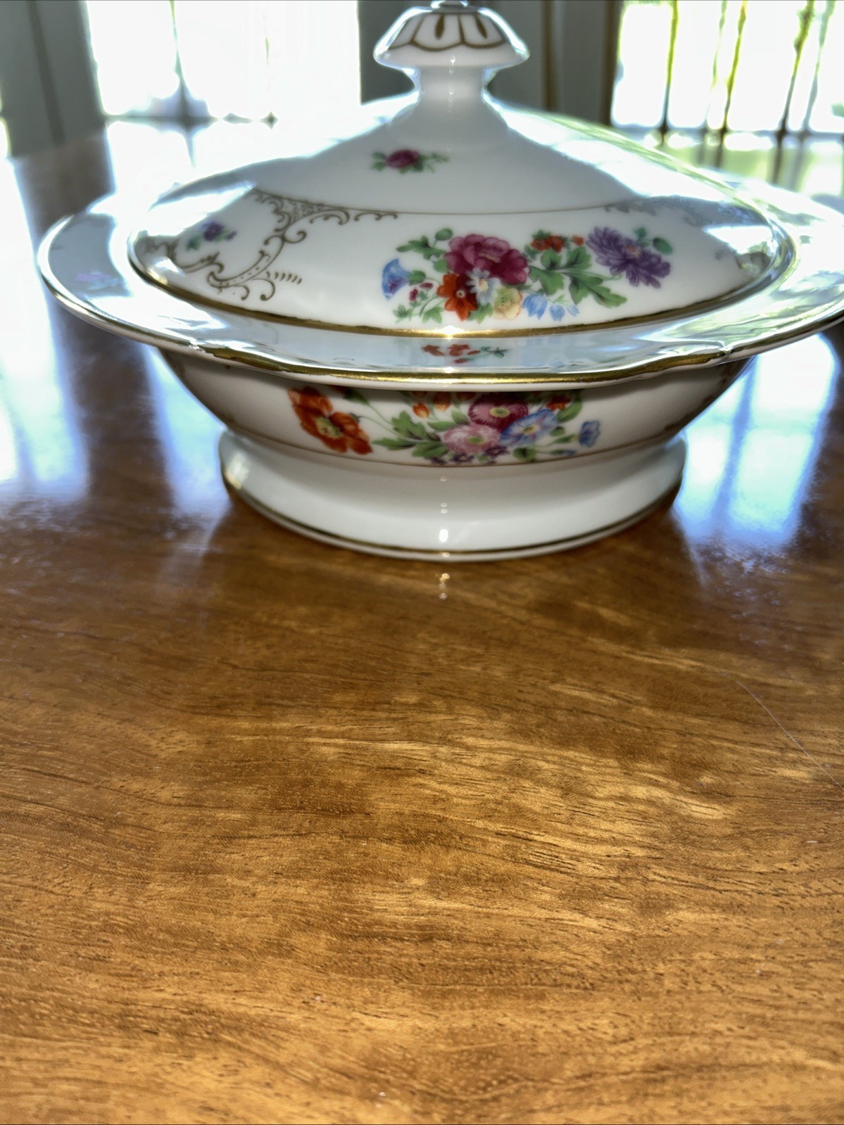 Vintage Made In Occupied Japan Serving Bowl And Lid Floral SGK China