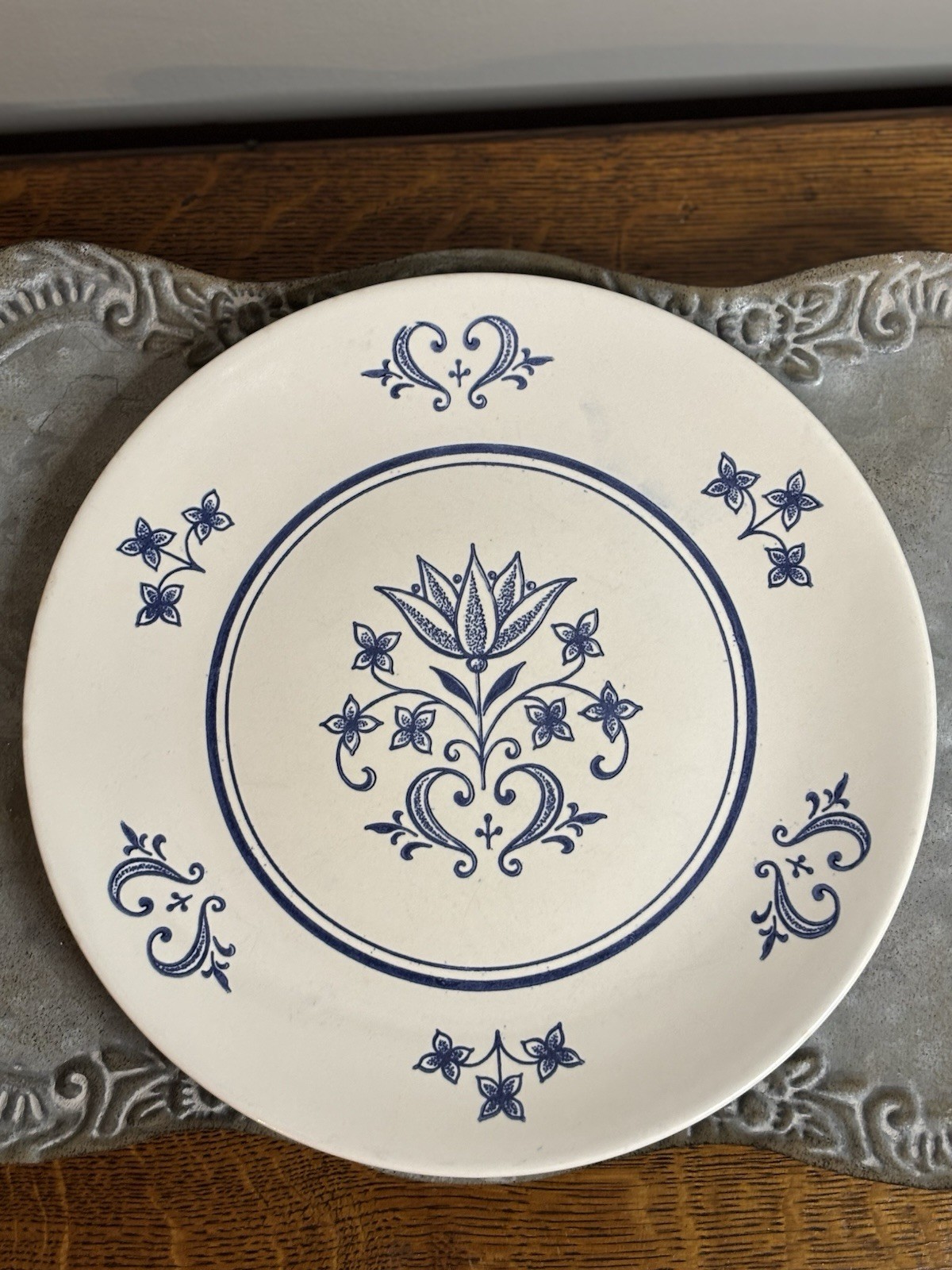 SHEFFIELD PROVINCIAL pattern Set Of 2 Dinner Plates 10 1/8 in Blue and White