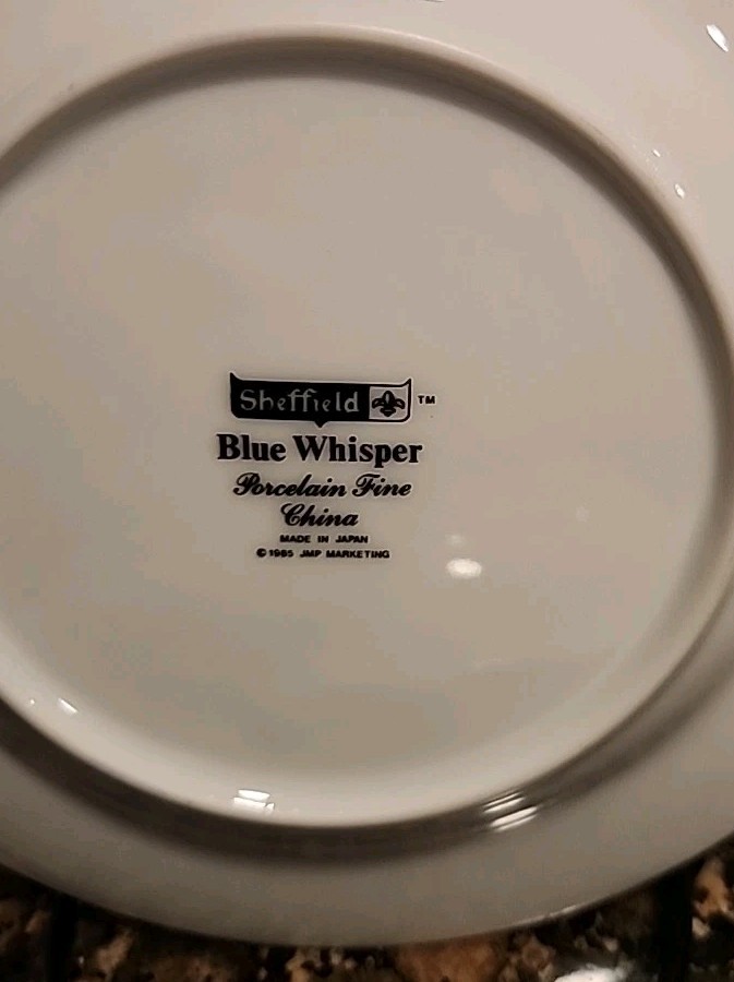Sheffied Blue Whisper Fine China Set Of 8 (6) Bread Butter 6 3/8″ (2) Saucers 6″