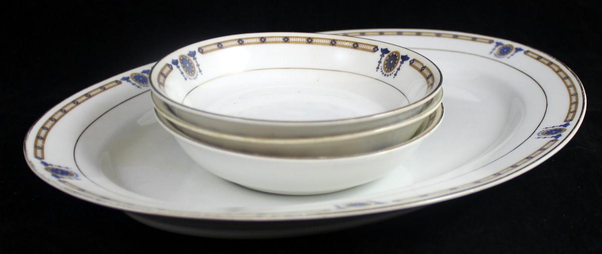 Noritake Beverly Group of 1 11 3/4 Inch Platter and 3 Fruit Bowls 58589 Vintage