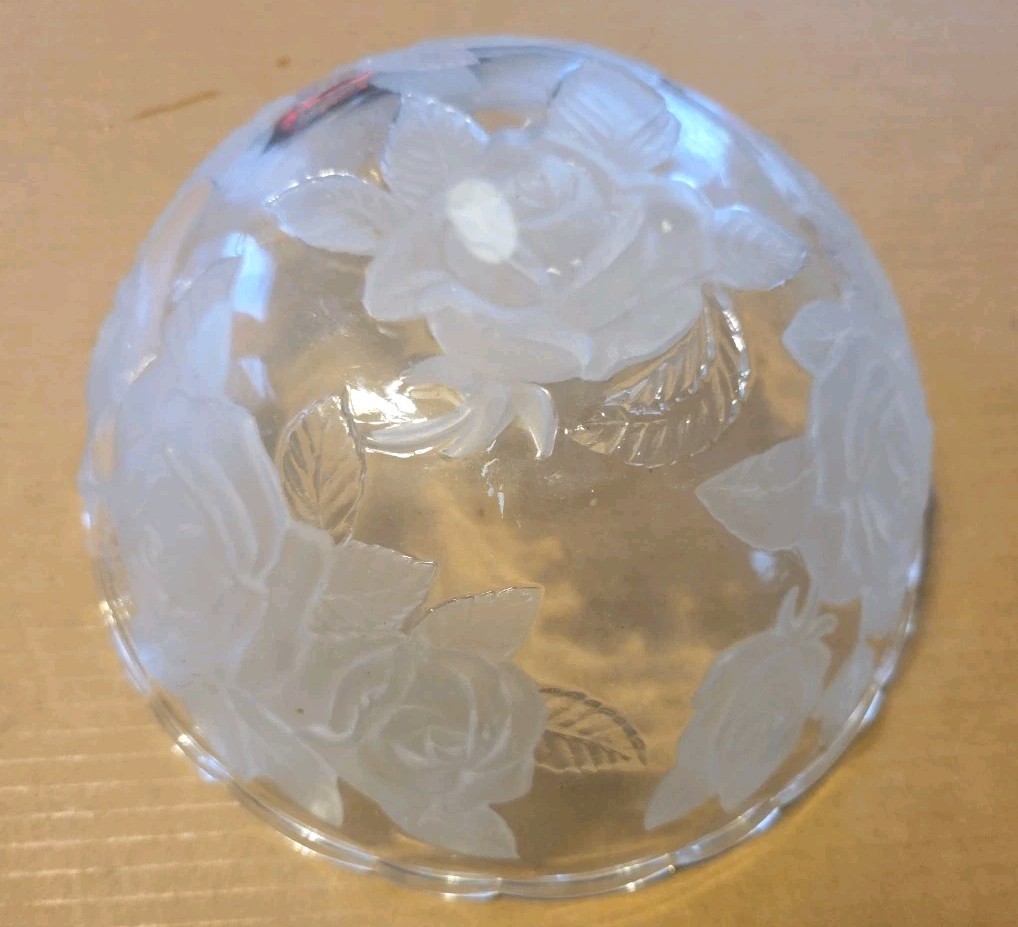 WP&G Made In Japan Flower Crystal Glass Floral Bowl
