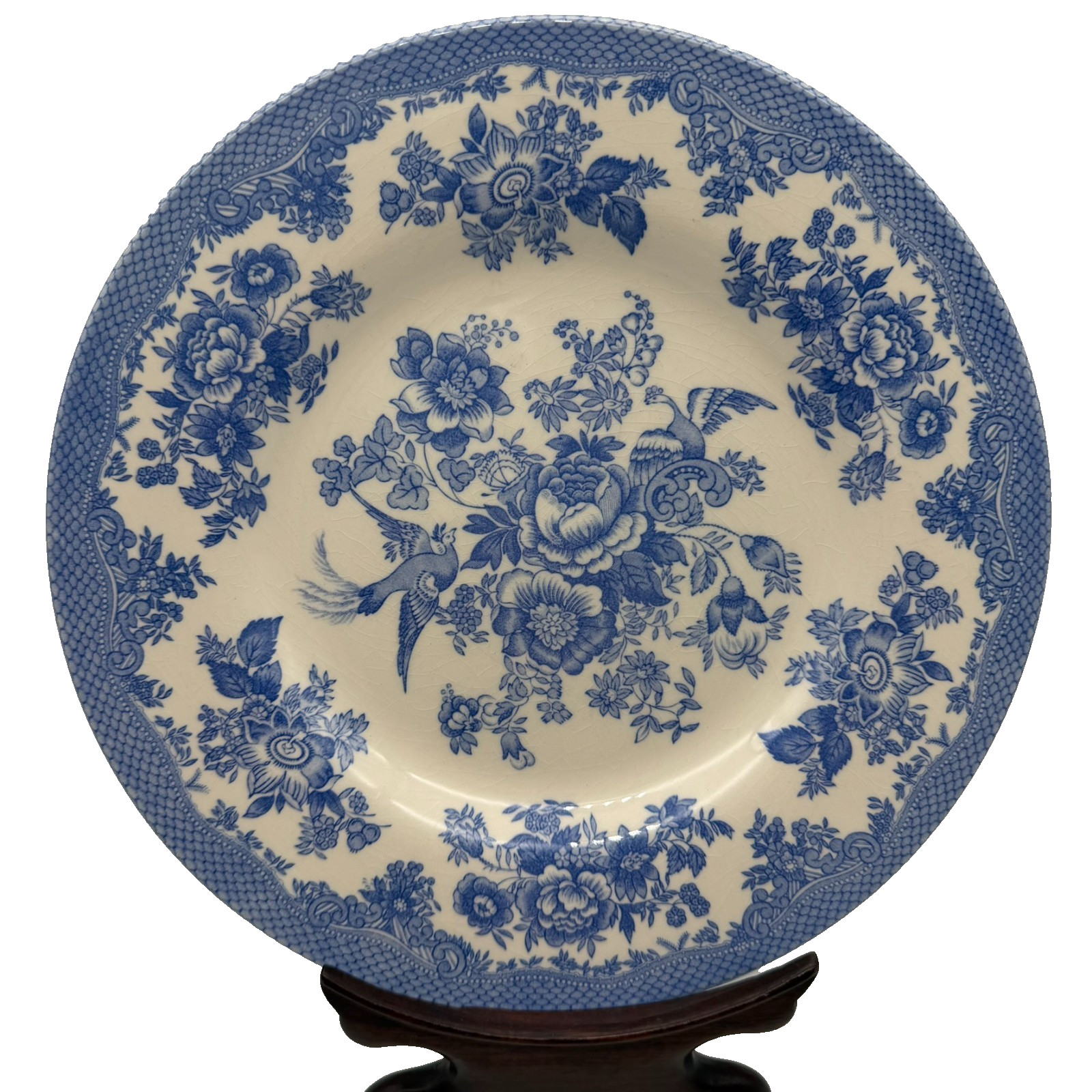 Royal Stafford Asiatic Pheasant Blue White Floral Salad Plate 8 1/4″ Set of 2