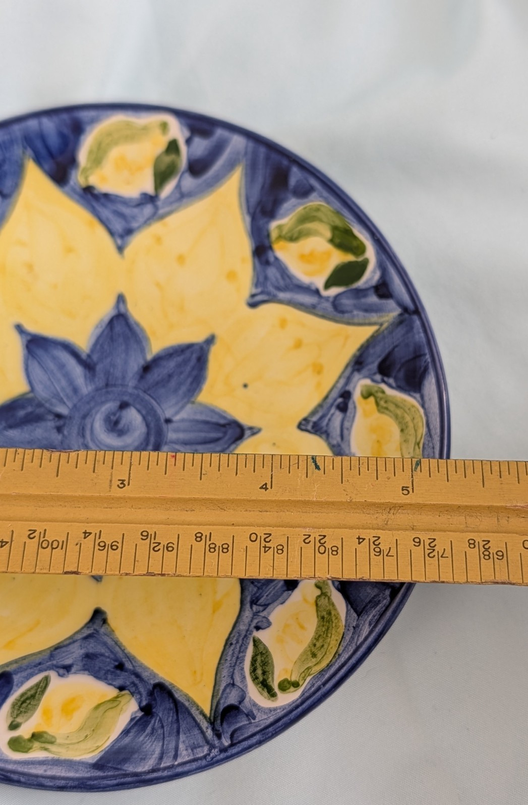 Set of 3 Italian pottery made in Sorrento Hand painted cobalt blue and yellow