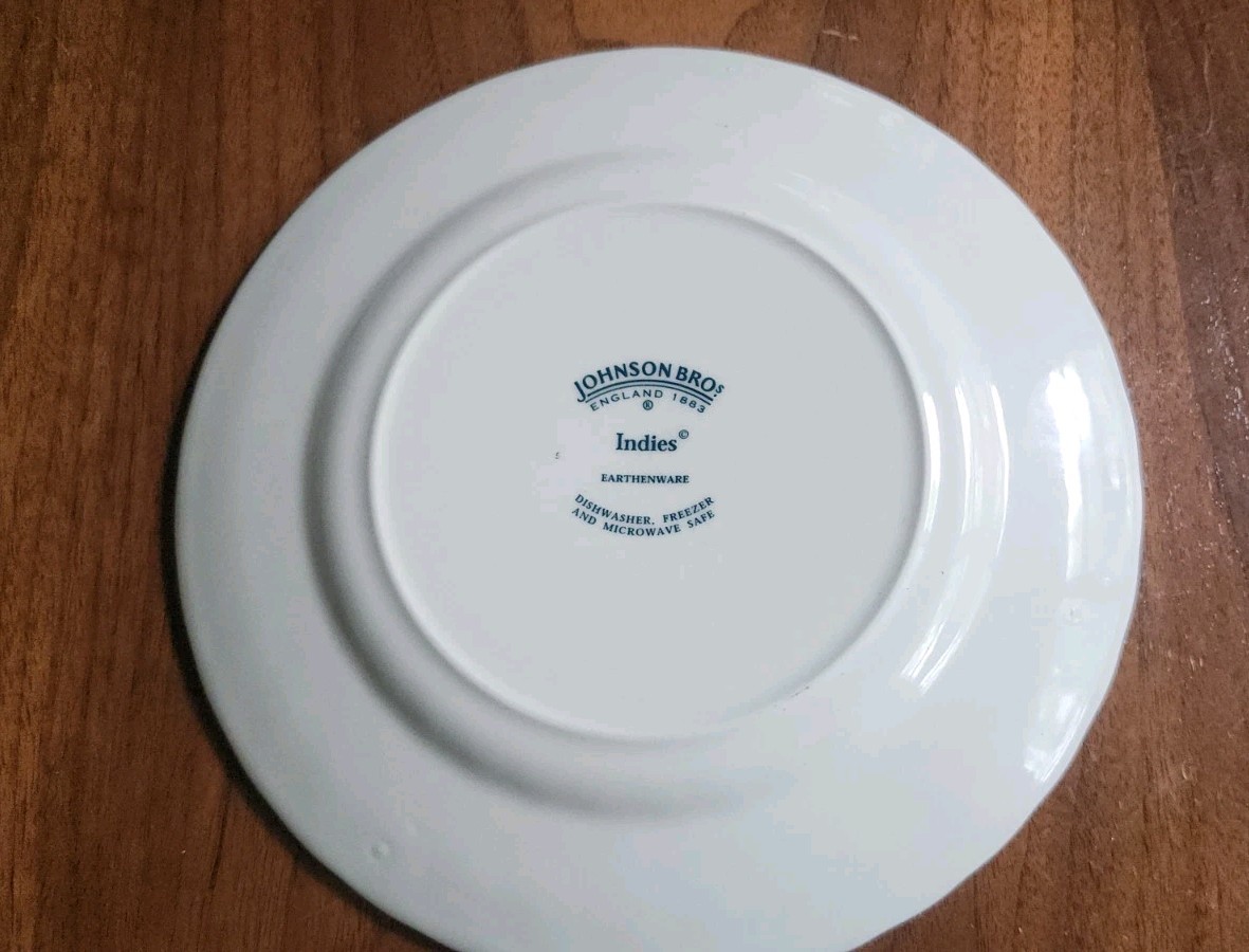 Johnson Brothers Indies Bread Plates Set of 2 6″ England Blue White Appetizer