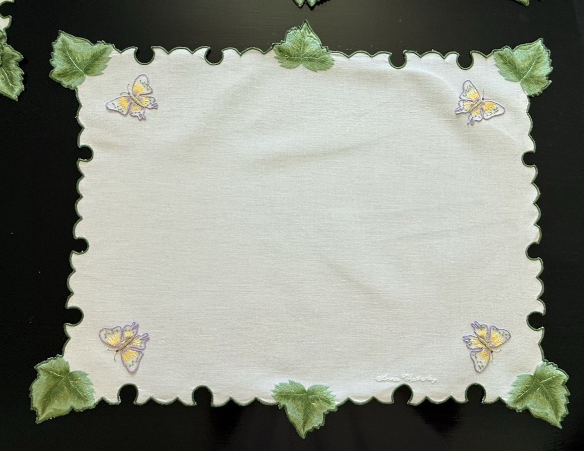 Anna Weatherley Butterfly Ivy Garland Set of 8 Placemats ( Astonishing find! )