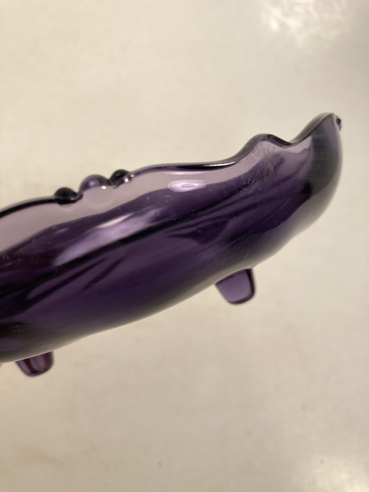 Vintage Purple Glass RELISH Dish, Divided Server, “footed”,condiment, irradiated