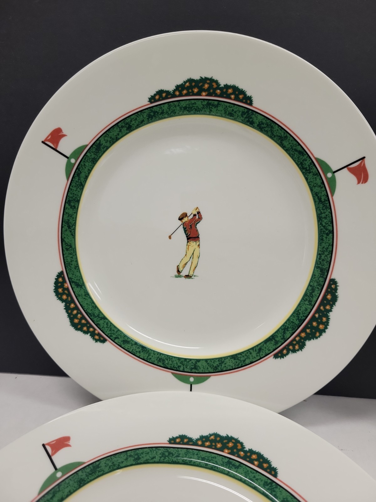 Christopher Stuart Optima Salad Plates Fine China Golf Fairway HK 204 Set Of 4