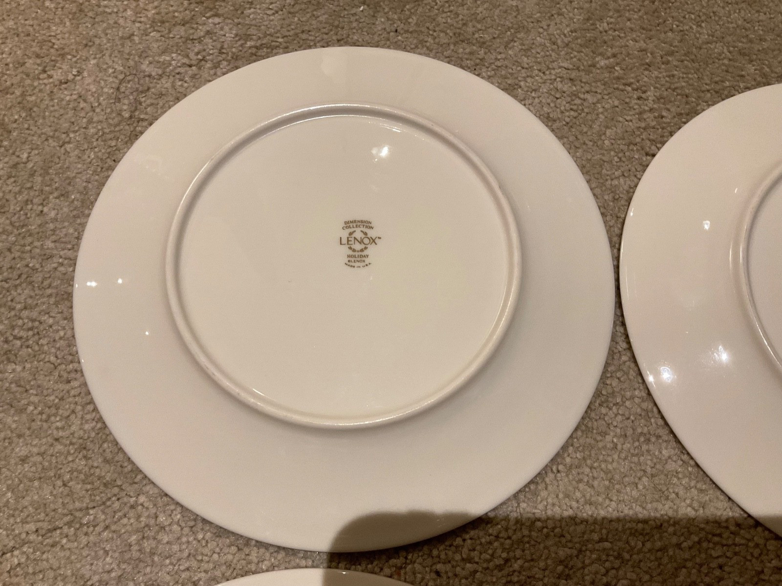 Set of 4 Lenox Holiday 8 Inch Plates Dimension Collection Made in USA Free Ship