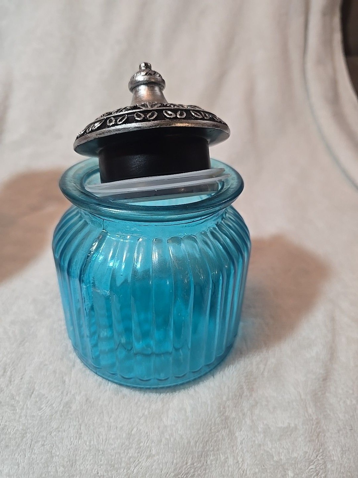 SOCOSY Vintage Crystal Glass Candy Jar with Lid. 4.25″ Diam 6″ Tall