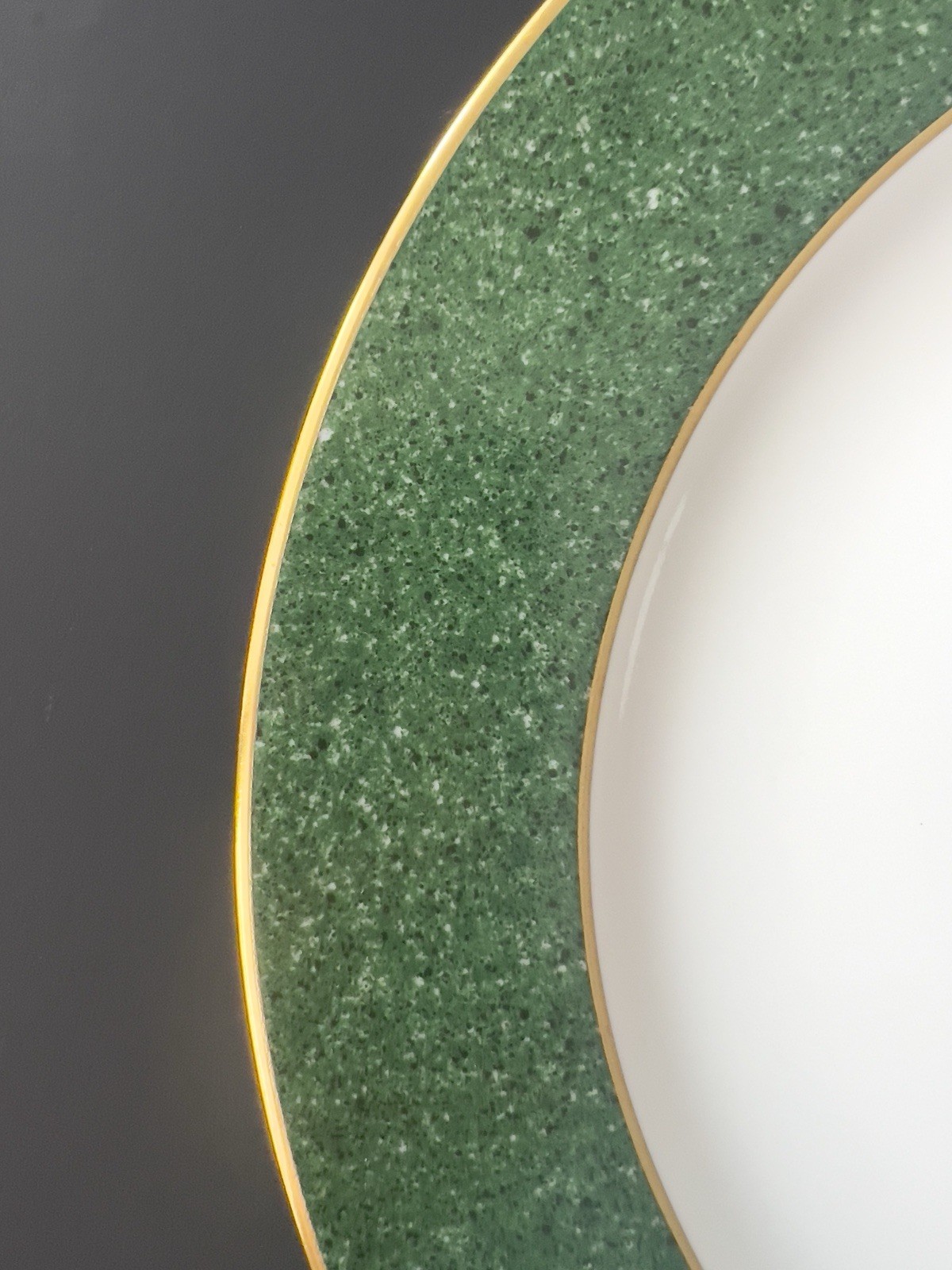 Bernardaud Limoges Granite Emerald China Charger Plates Made In France 11-5/8”