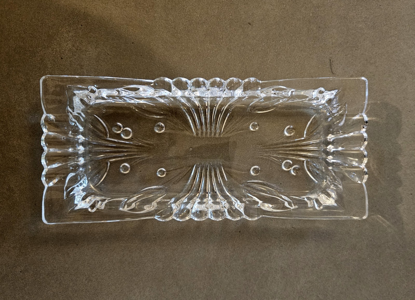 Classic Kitchen Clear Glass Covered Butter Dish Tulip Flower Knob Cottagecore