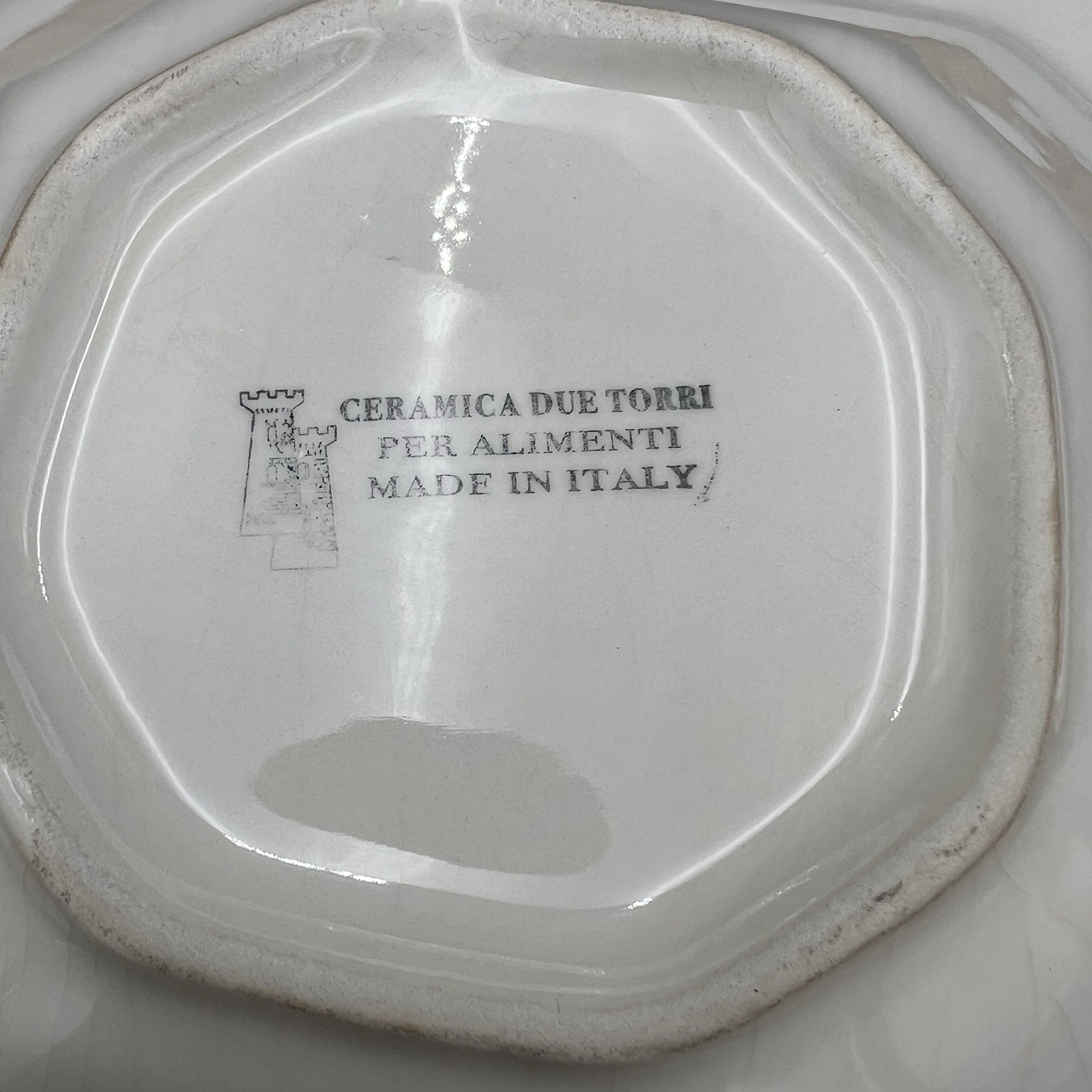 Vintage Ceramica Due Torri Mint Herb Bowl Square 9” Italy Set of 2