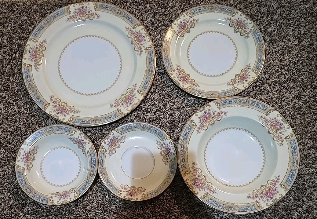 Noritake Porcelain Set Of 5 Made in Occupied Japan 1948
