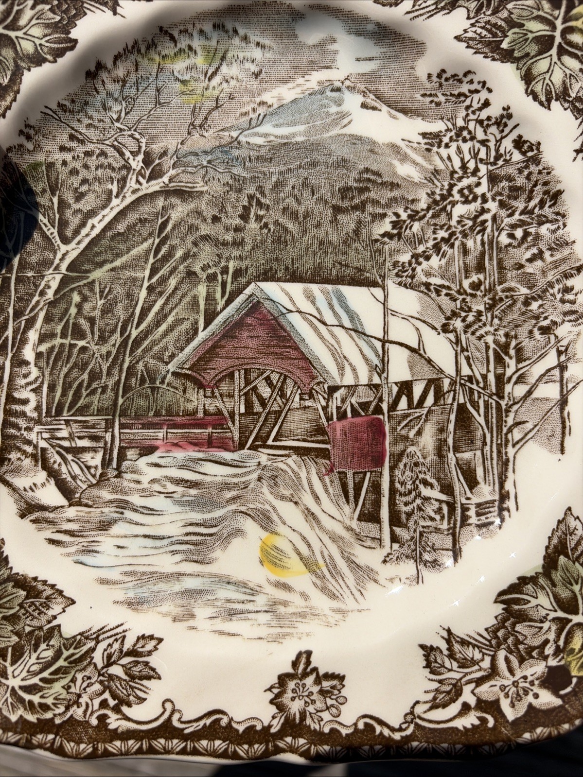 Johnson Brothers The Friendly Village The Covered Bridge Square 7.5” Salad Plate