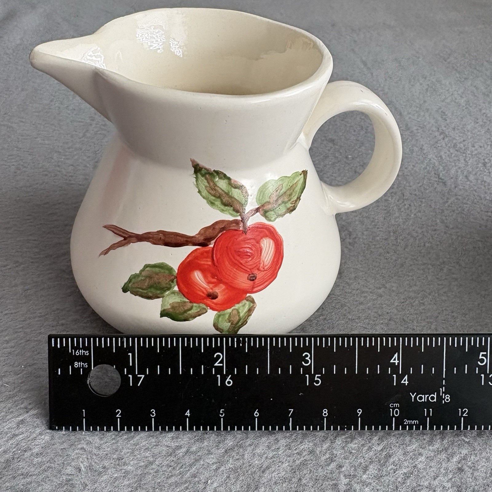 Apple Red Cream And Sugar Set Hand painted Vintage Dinnerware MCM Handmade