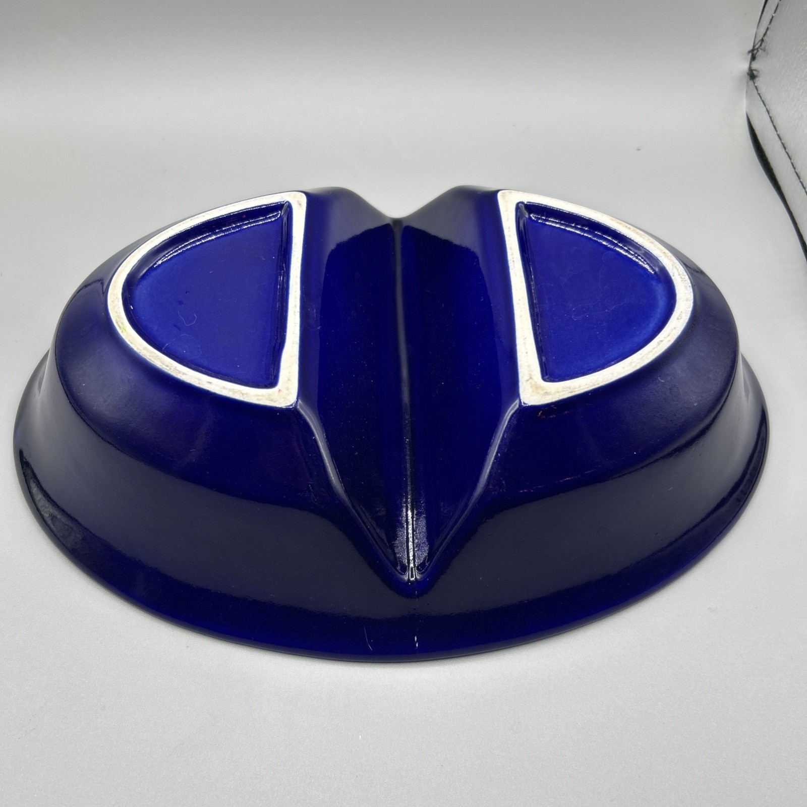 Blue Oval Divided Dish Serving Bowl 2 Compartments 10″ HB1L