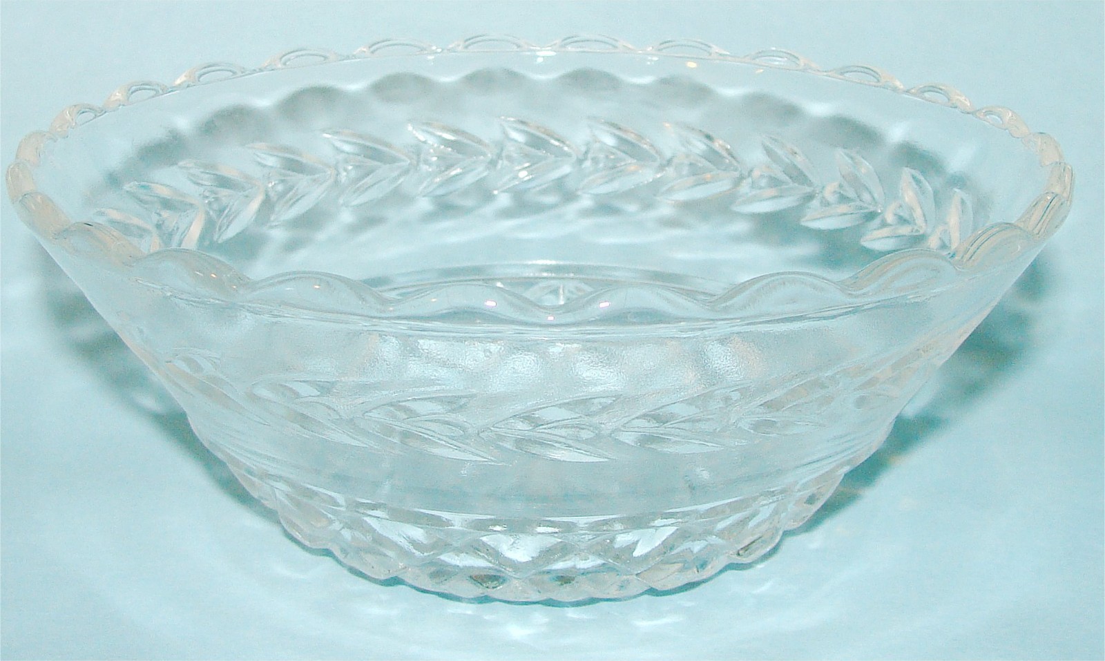 6 Vtg Diamond Clear Glass Berry Dessert Bowl Set Anchor Hocking Wexford ? 4 ¾”