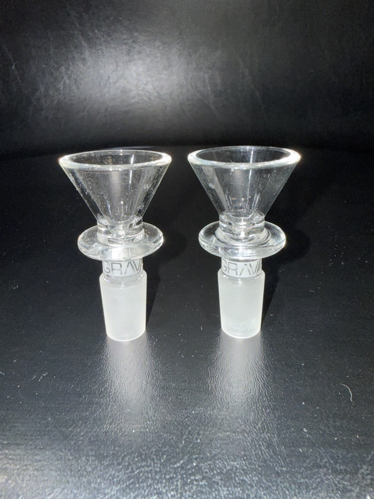 2X GRAV 14mm Funnel Style bowl water pipe glass pipe bongs