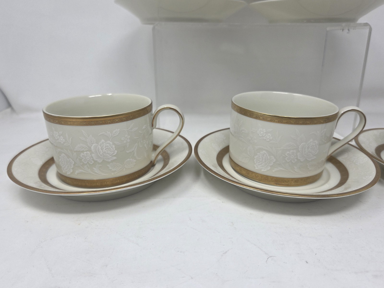 Lot of 6 Mikasa L5531 Antique Lace Cup and Saucer Sets