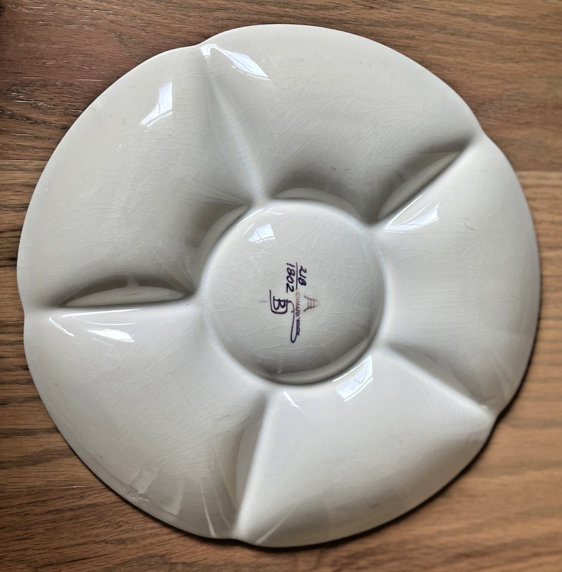 Vintage Royal Copenhagen Berte Jessen Aluminia Birds Divided Serving Tray 10.5”