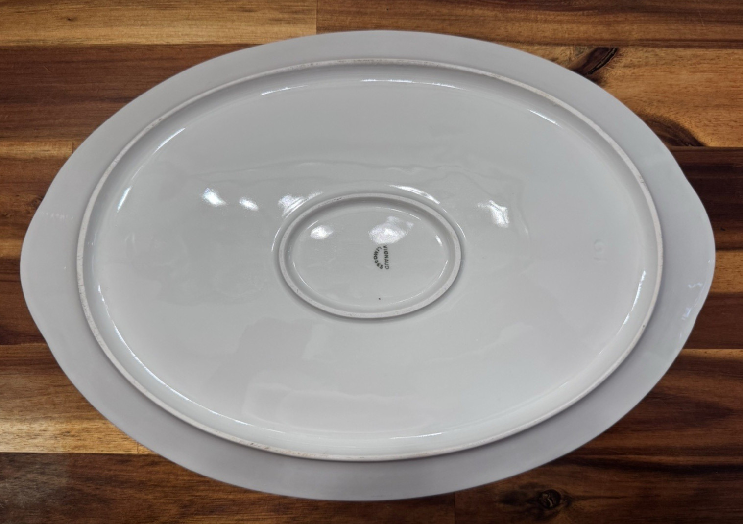 Antique Vignaud Limoges Gold Encrusted Monogram Oval Platter 14″ – France, MINT