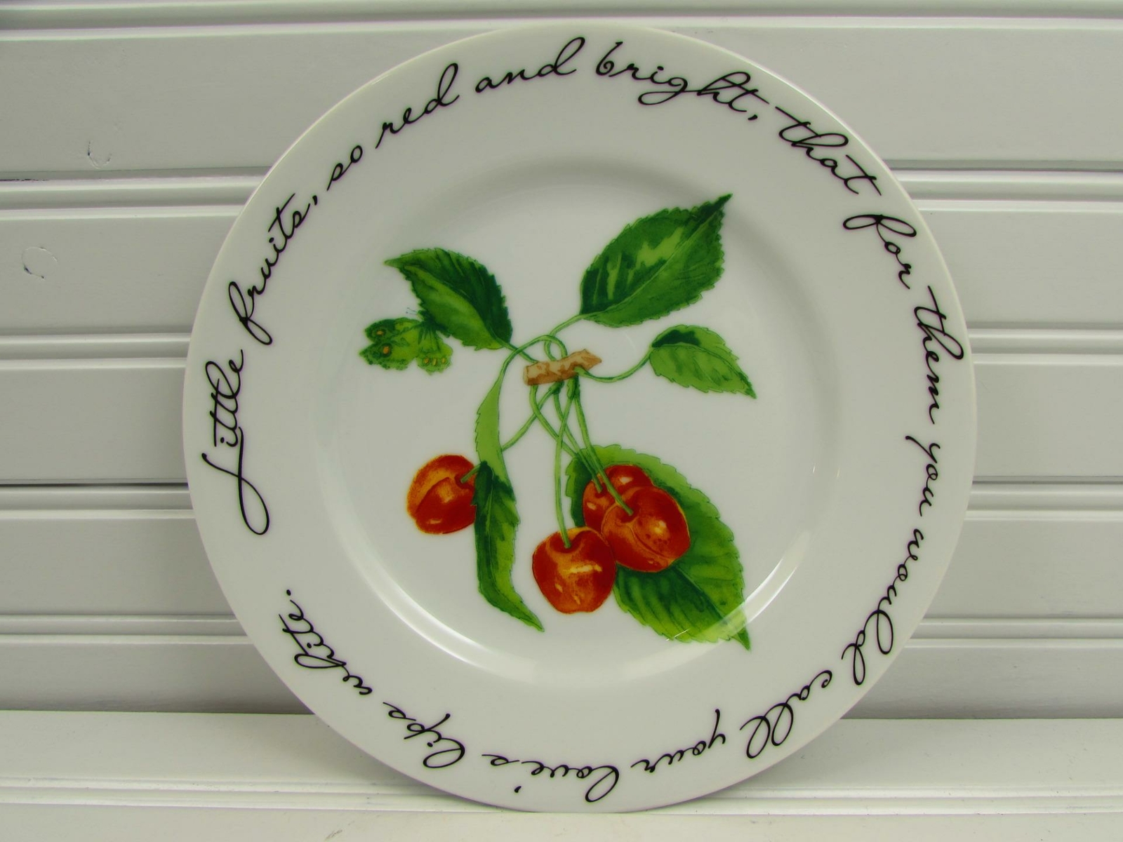 Orchard Suite by Williams-Sonoma Salad Plate Script On Edge Cherries Center B169