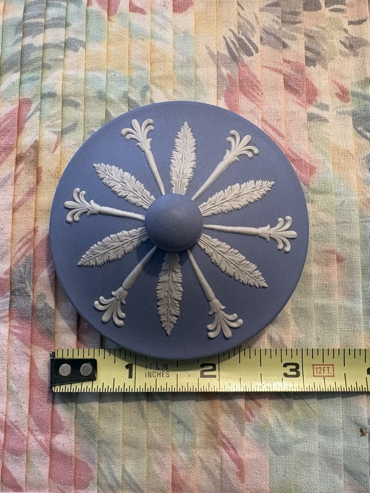 Wedgwood Blue Jasperware Covered Sugar Bowl Neoclassical Relief EUC Vintage Lid