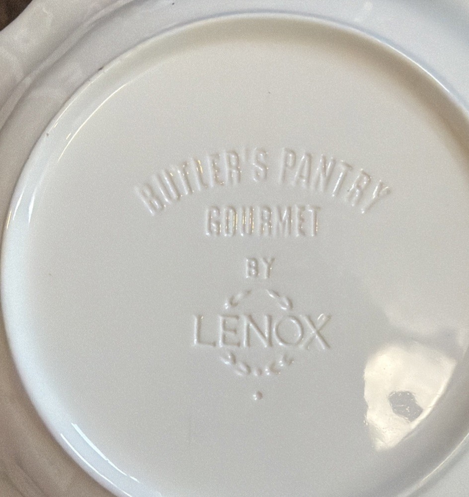 Set of 4 Lenox Butler’s Pantry Gourmet Pasta Soup Bowls Classic White Embossed