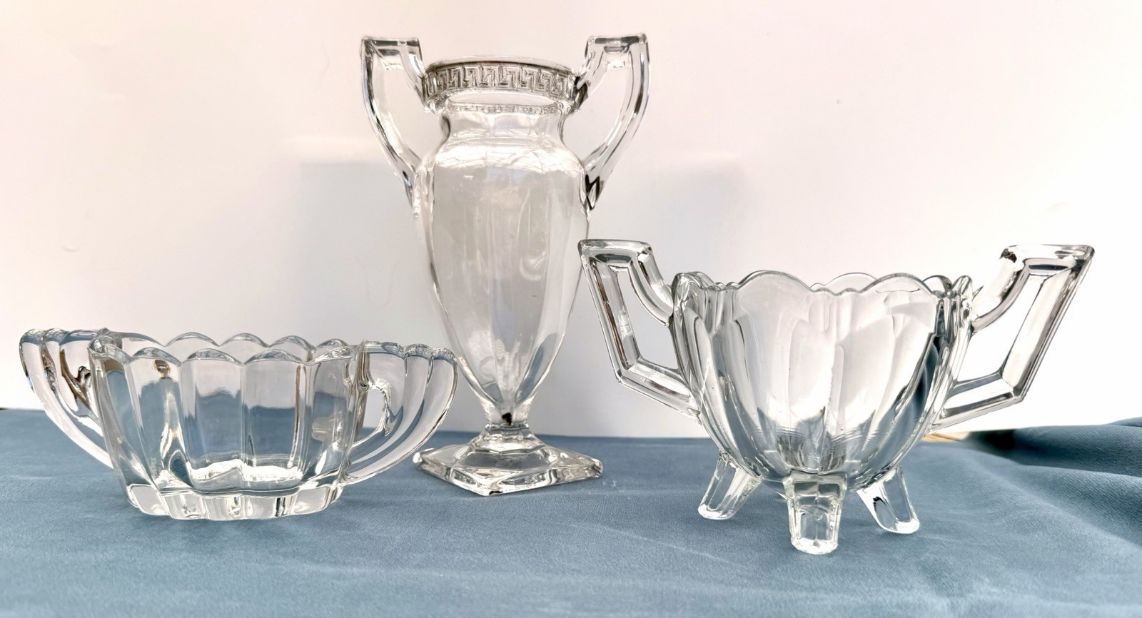 Complete 3-Piece Vintage & Antique American Pressed Glass Lot
