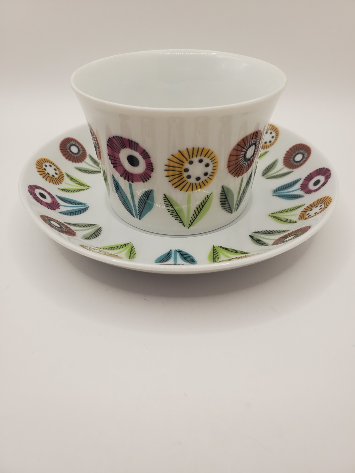 MCM Eva Blahd Bellis Karlskrona Cup & Saucer 1959 Beautiful Set