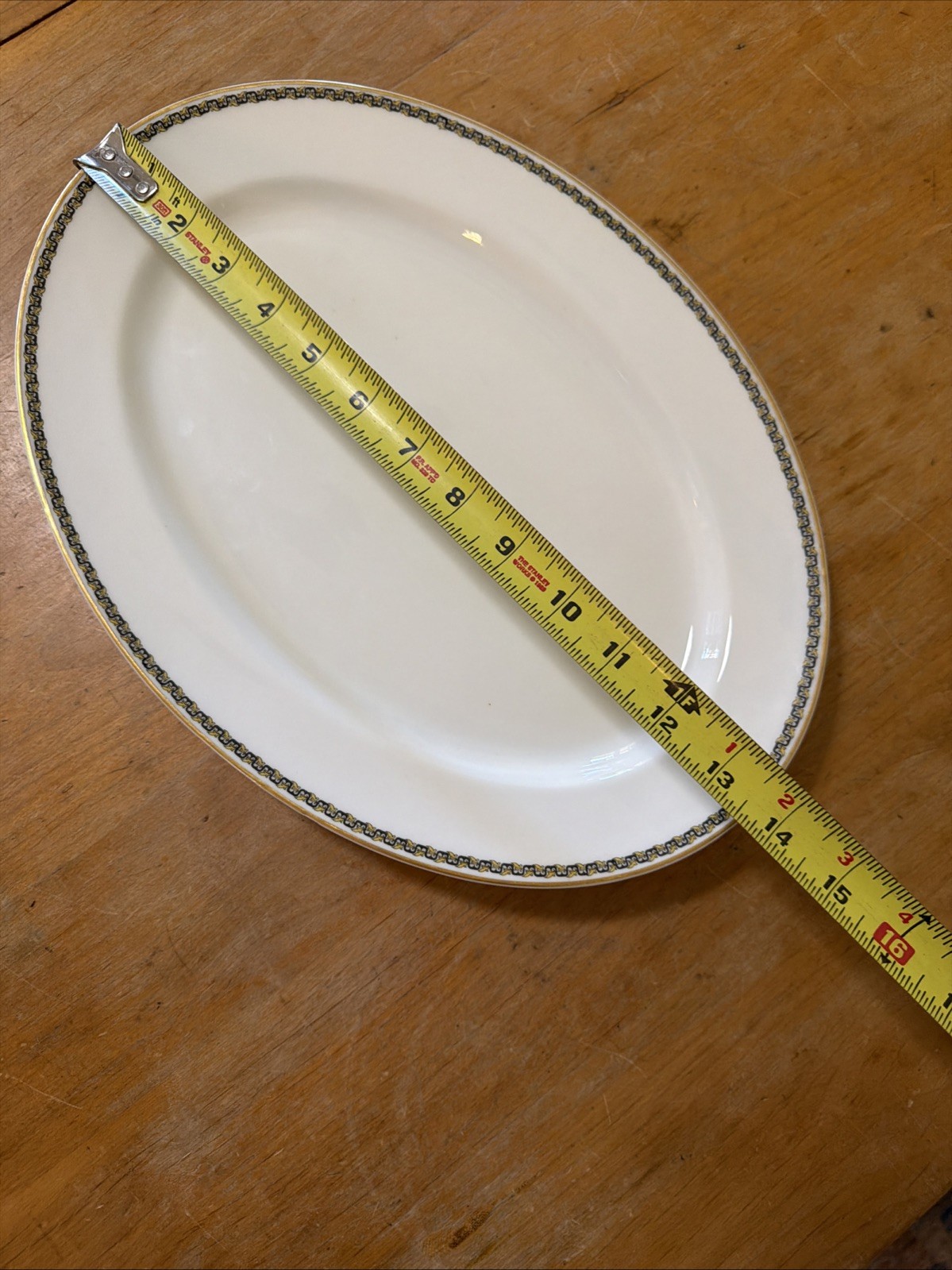 Haviland Limoges 14″serving platter Albany Schleiger 107 gold trim Greek key VTG