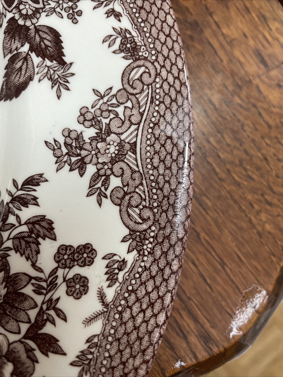 Royal Stafford Brown Transferware 11 “Dinner Plate Asiatic Pheasant